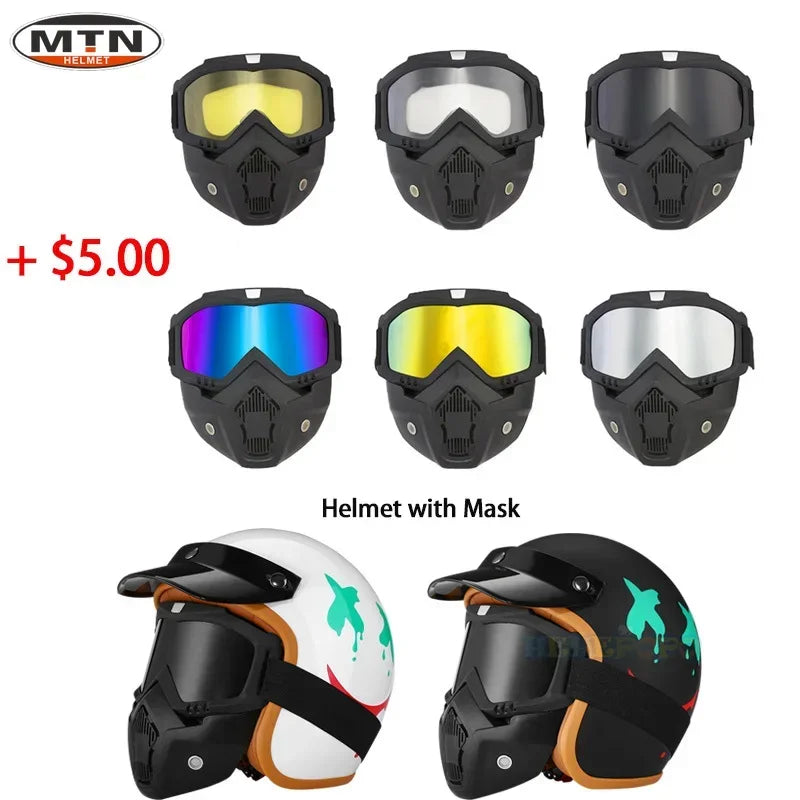 Newly Launched Vintage Motorcycle Helmet DOT Certified Synthetic Leather