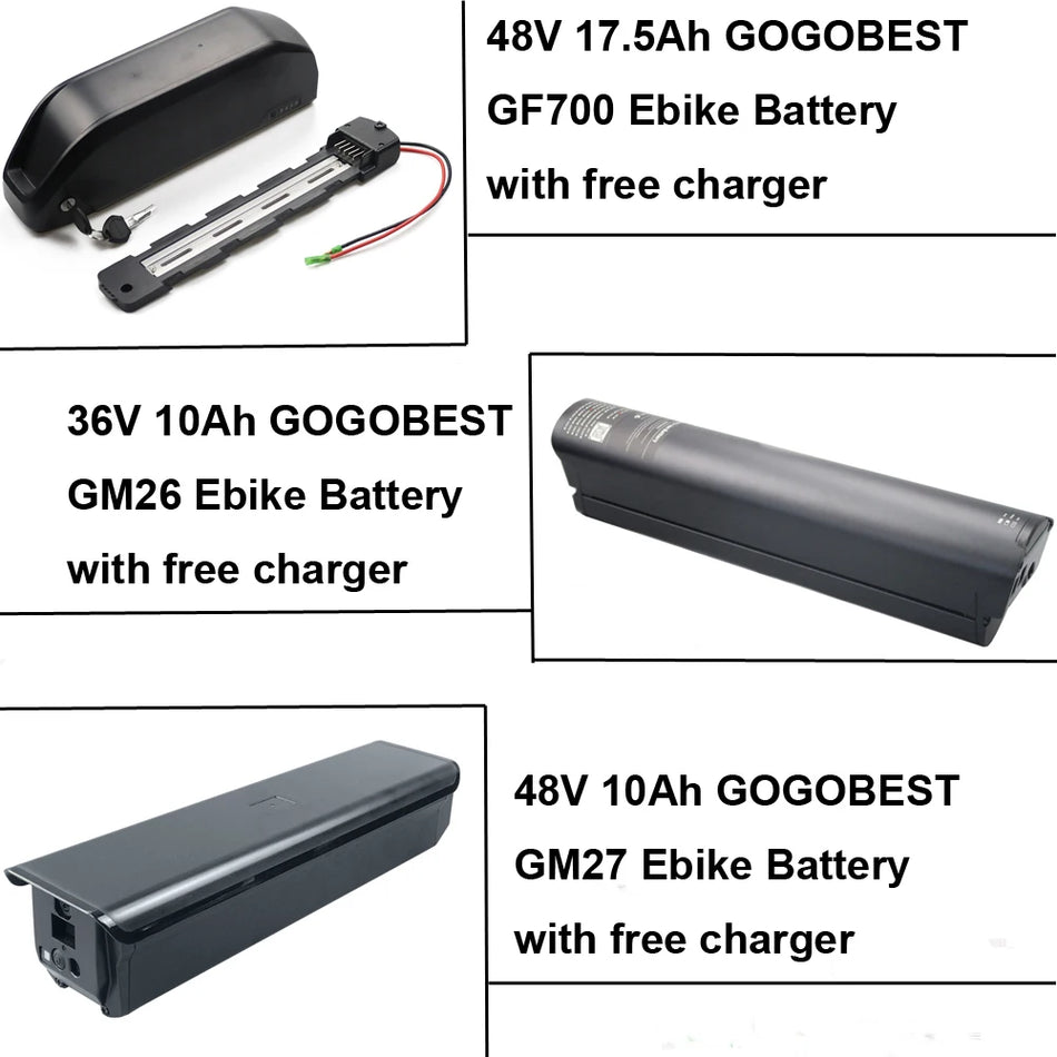 Gogobest ebike battery 36V 48V for GF700 GM26 GM27
