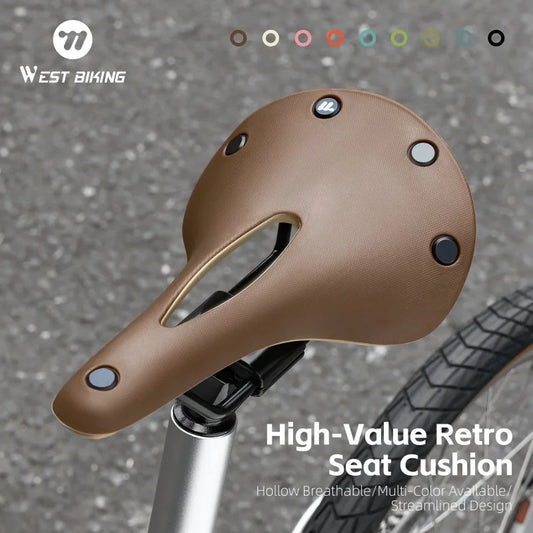 WEST BIKING Retro Style Bicycle Saddle for Road and MTB