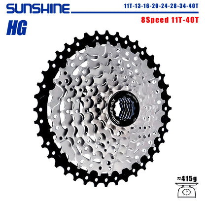 SUNSHINE Bicycle Cassette 8/9/10/11/12Speed Freewheel 32/36T/40T/42T/46T/50T/52T Sprocket HG Structure Flywheel For SHIMANO/SRAM 8 Speed 11T-40T China