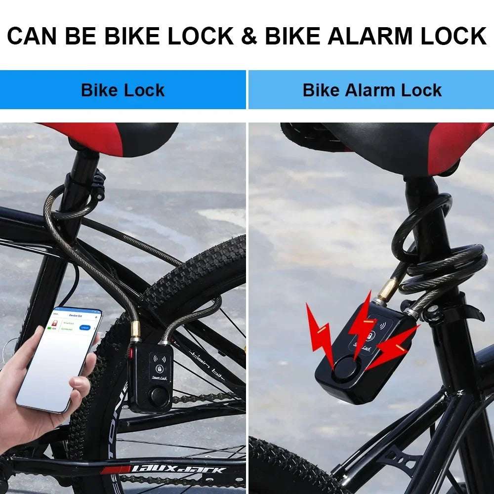 Rockbye Bluetooth Bicycle Lock Alarm 110 dB Bicycle Motorcycle Anti-theft Vibration Alarm Security Smart Bike Alarm Locks
