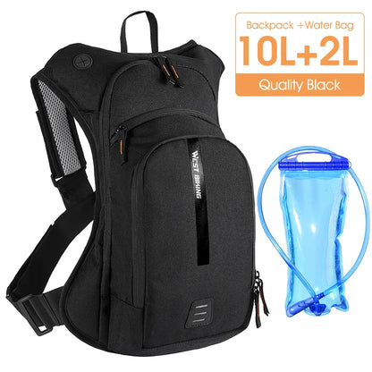 WEST BIKING 10L Ultralight Cycling Backpack Ergonomic Strap MTB Road Bicycle Bag With Water Bag Outdoor Hiking Climbing Bag 10L Water Bag