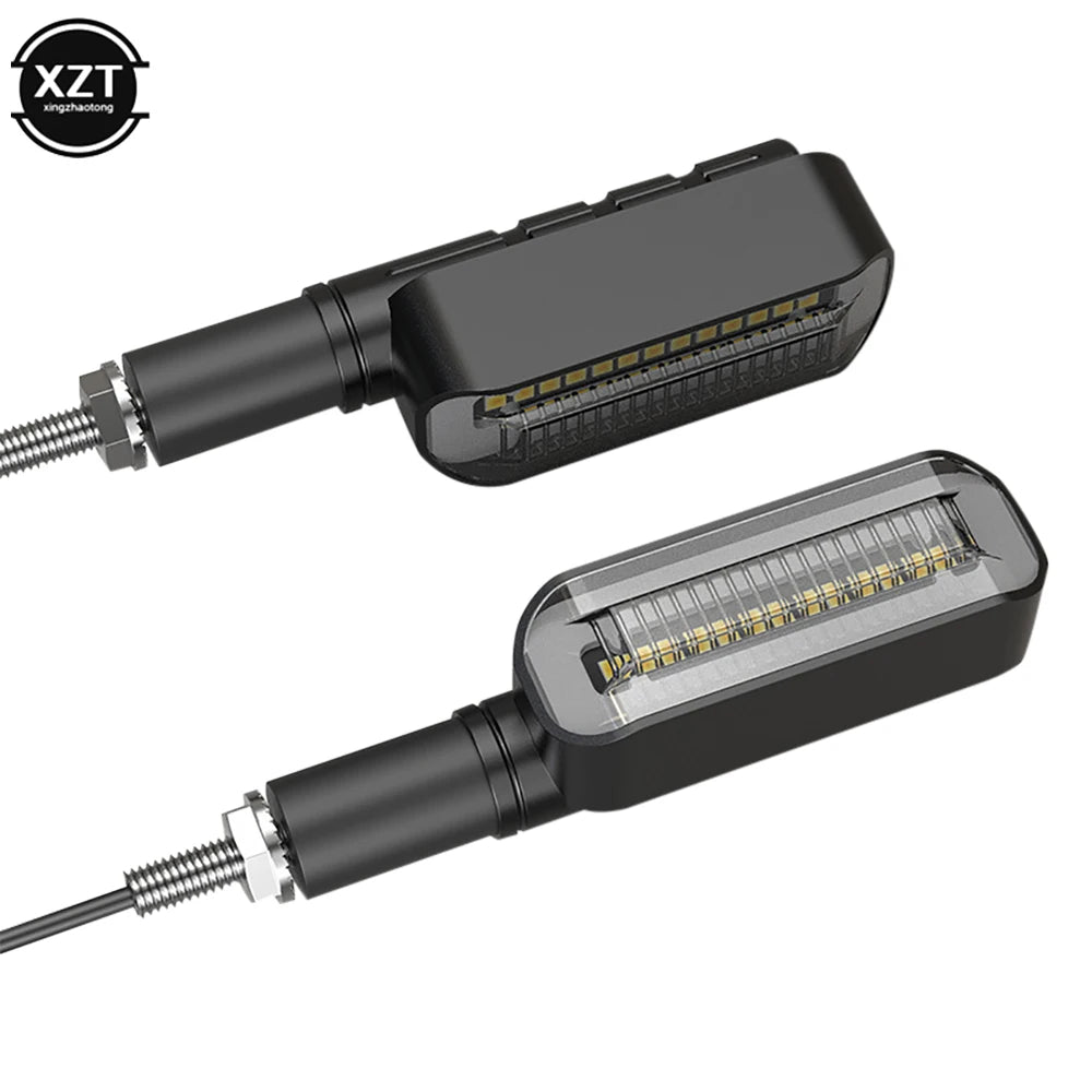 2Pc Turn Signal LED Light Motorcycle Stop Signal DRL Flowing Water Flashing 2 in 1 Blinker Tail Accessory Lamps New