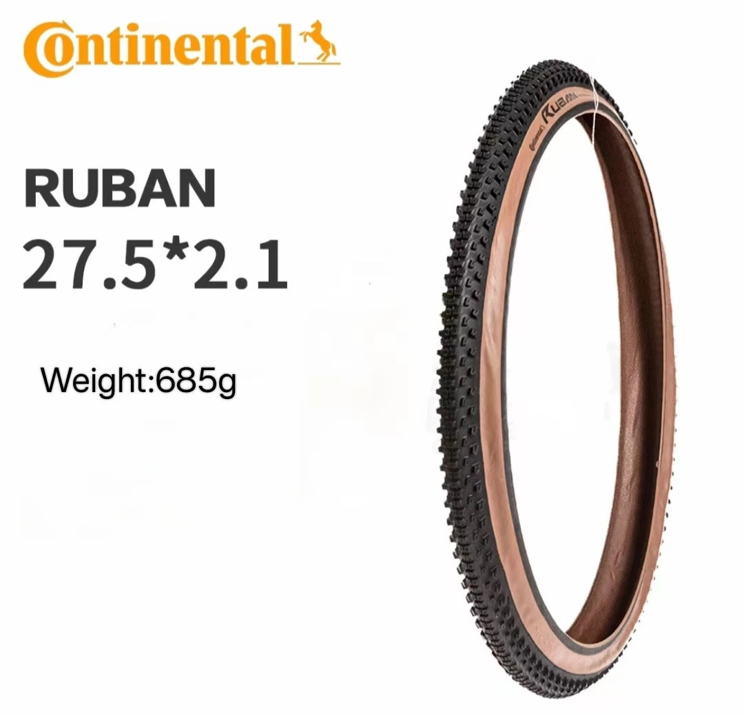 CONTINENTAL Ruban MTB Tire 27.5/29 x 2.1/2.3/2.6 Pure Grip Compound Shield Wall System Non-Folding Tire Steel Wire Tyre 1pcs 27.5x2.1 Brown China