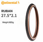 CONTINENTAL Ruban MTB Tire 27.5/29 x 2.1/2.3/2.6 Pure Grip Compound Shield Wall System Non-Folding Tire Steel Wire Tyre 1pcs 27.5x2.1 Brown China