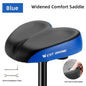 WEST BIKING Comfortable Bike Saddle High Elastic Sponge Double Shock Absorption Bike Cushion Widen Waterproof MTB Road Bike Seat Black Blue CHINA