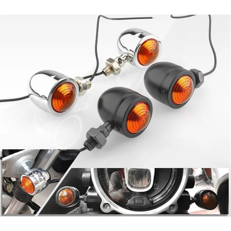 2pcs Motorcycle Turn Indicator Daytime Mini Motorcycle Running Lights for Rear and Head Turn Round Running Lights for Motorcycle