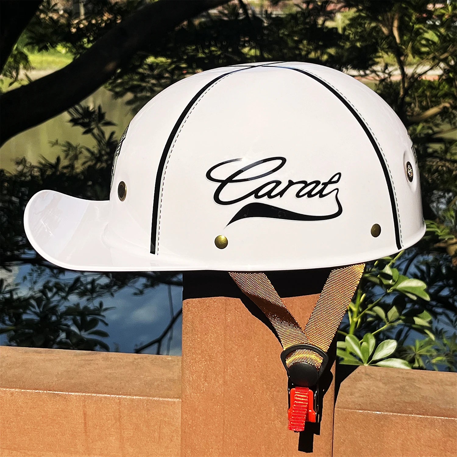 Motorcycle Helmet MTB Bike Unisex Cycling Safety Protector Half Face Type Retro Vintage Fashion White-Carat China