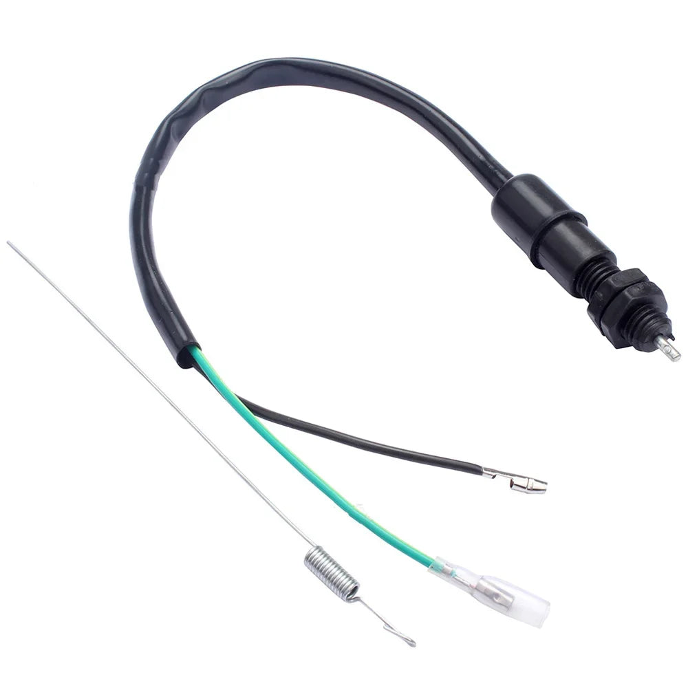 Rear Brake Switch Brake Light Switch Cable Wire Screw Type with Spring for Scooter Moped Motorcycle Motorbike ATV GO KART