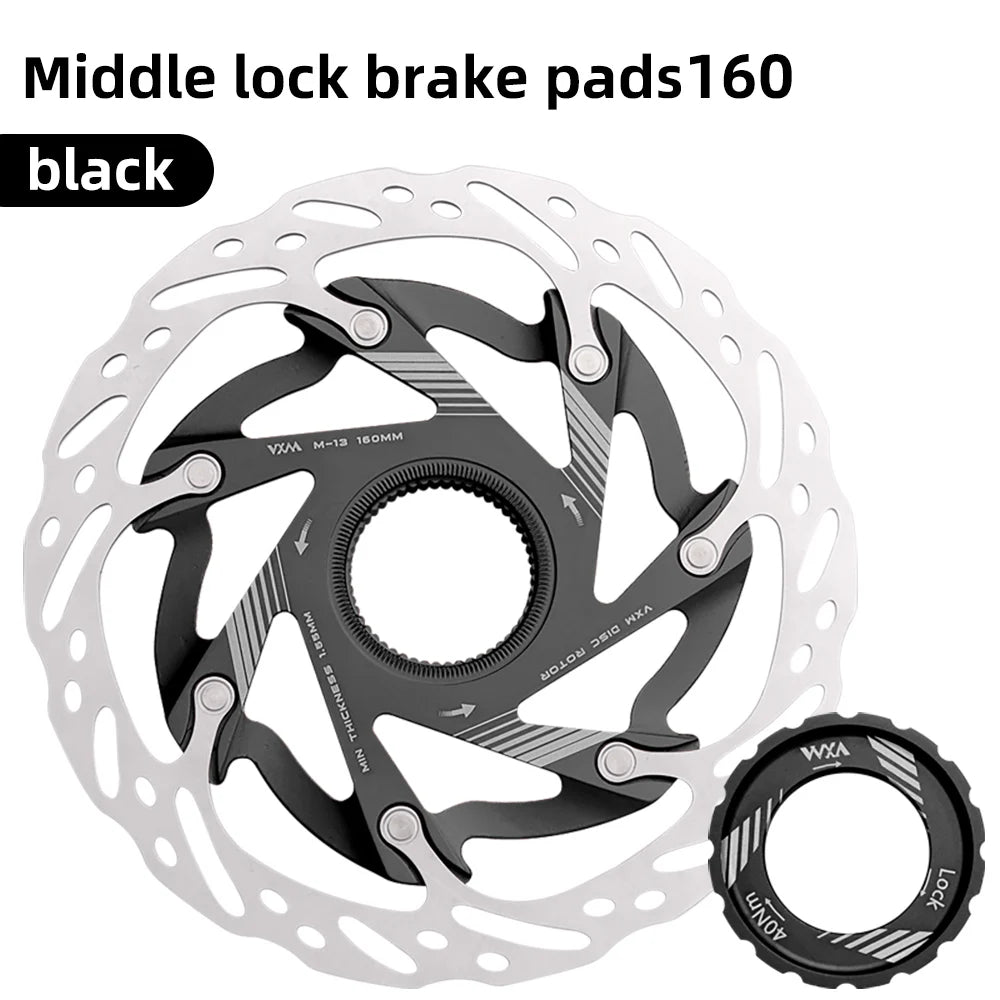 VXM Road Bicycle Center lock Disc Brake Rotor Pads CNC Lighweight Aluminum Alloy MTB Bike Rotors 140mm 160mm Cycling Discs Parts