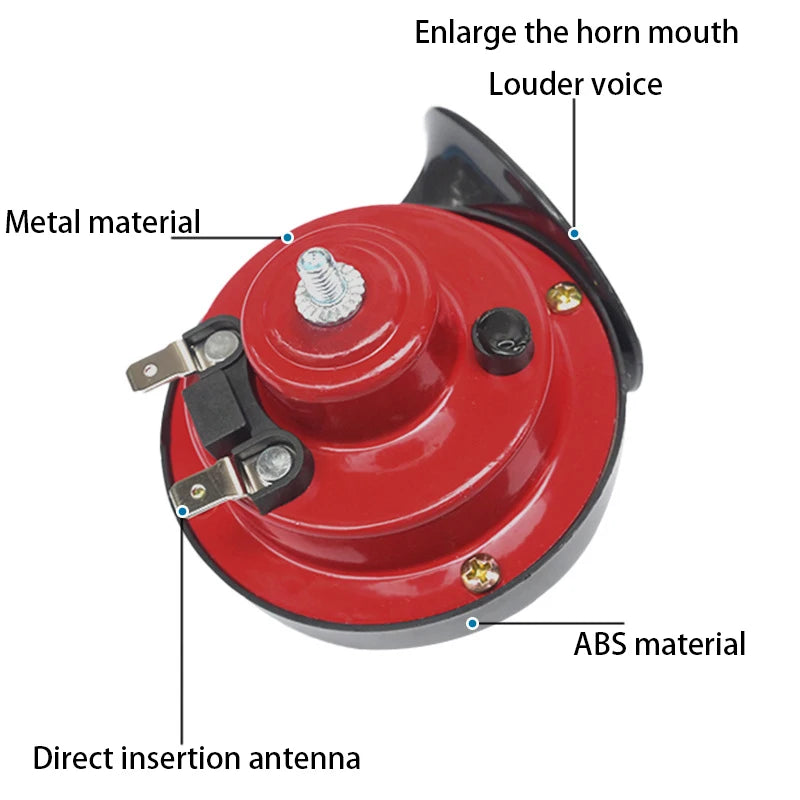 Modified Motorcycle 12V Snail Horn High-frequency Universal 300DB Horn Waterproof Car Electric Horn