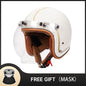 New Arrival Fashion Vintage Helmet with Bubble Visor Windproof Open Face Helmet White Gold A CHINA