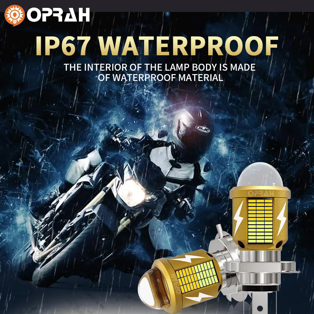 1pcs LED H4 Bulbs For Motorcycle Headlight Accessories H6 BA20D Hi/Lo Beam White Yellow Canbus High Power CSP 3570SMD Moto 12V