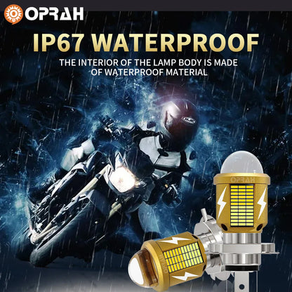 1pcs LED H4 Bulbs For Motorcycle Headlight Accessories H6 BA20D Hi/Lo Beam White Yellow Canbus High Power CSP 3570SMD Moto 12V