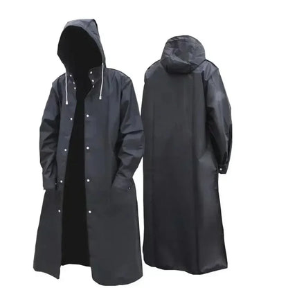 Disposable Transparent Raincoat | Long Full-Body Rainproof Poncho | Unisex Portable Adult Rain Gear | Emergency Waterproof Cover black