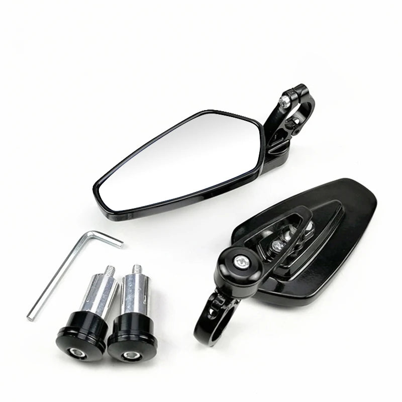 EAFC 1 Pair 7/8" 22mm Motorcycle Rearview Mirrors Universal Scooter Bar End Handlebar Mirror Rear View Mirror Accessories