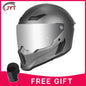 Motorcycle helmet matte black with reserved Bluetooth slot DOT certified sun protection breathable Metallic Grey C CHINA