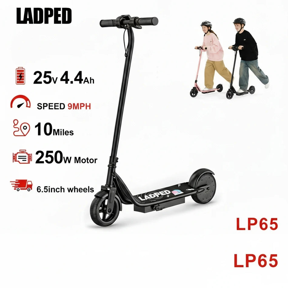 Kids Electric Scooter - 3 Speed Modes (3/6/9 MPH), 10-Mile Range, 250W Motor, 6.5" Solid Tires