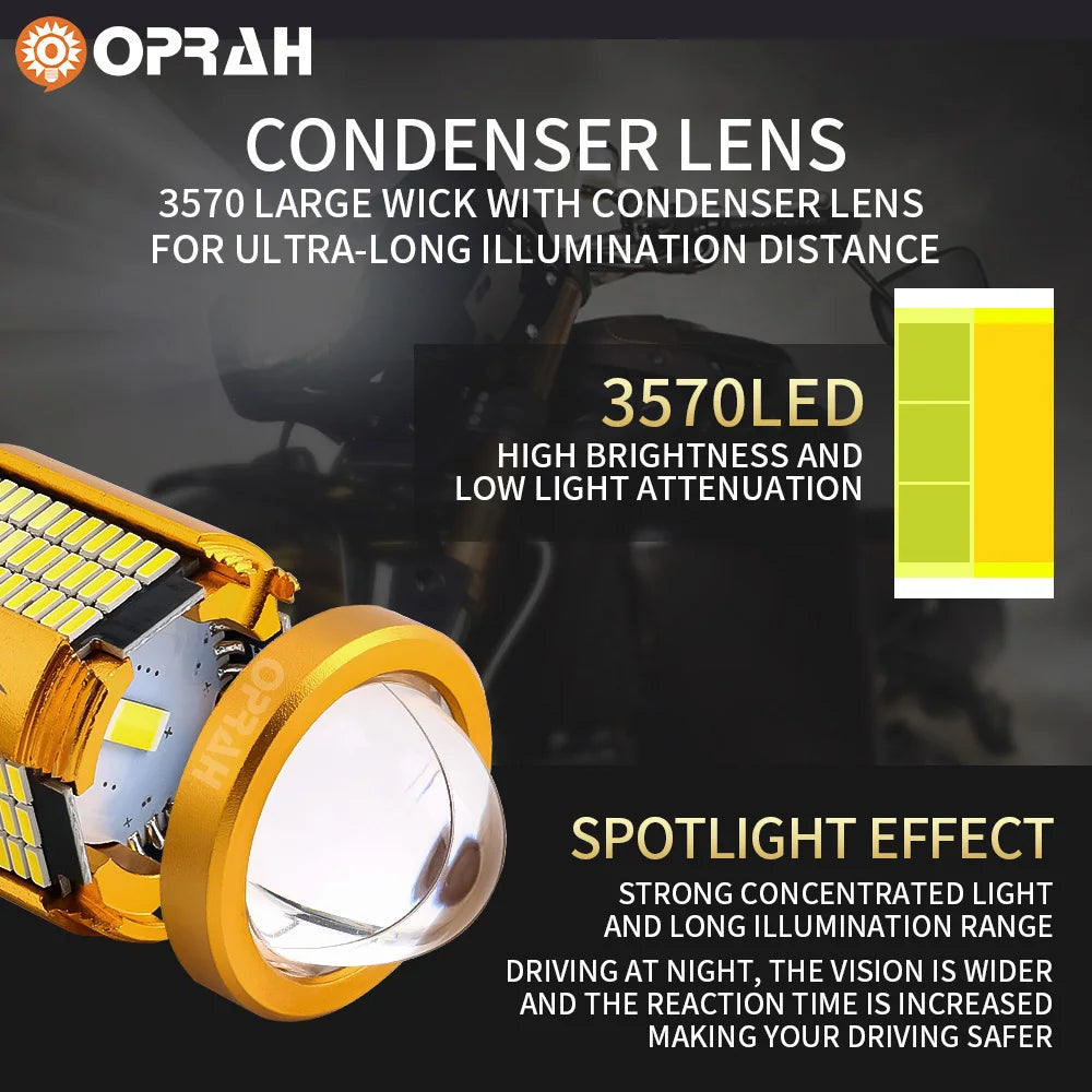 Oprah H4 LED Motorcycle Headlight Bulb H6 BA20D Led Moto Light High Low Beam White Yellow Lamp Canbus For Yamaha Kawasaki Suzuki