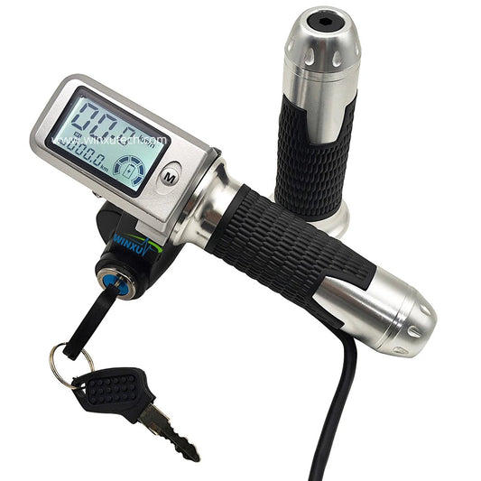 24V 36V 48V LCD Speed Mileage Battery Voltage Display 3-Speed Throttle Accelerator for Electric Scooter Mountain Bike