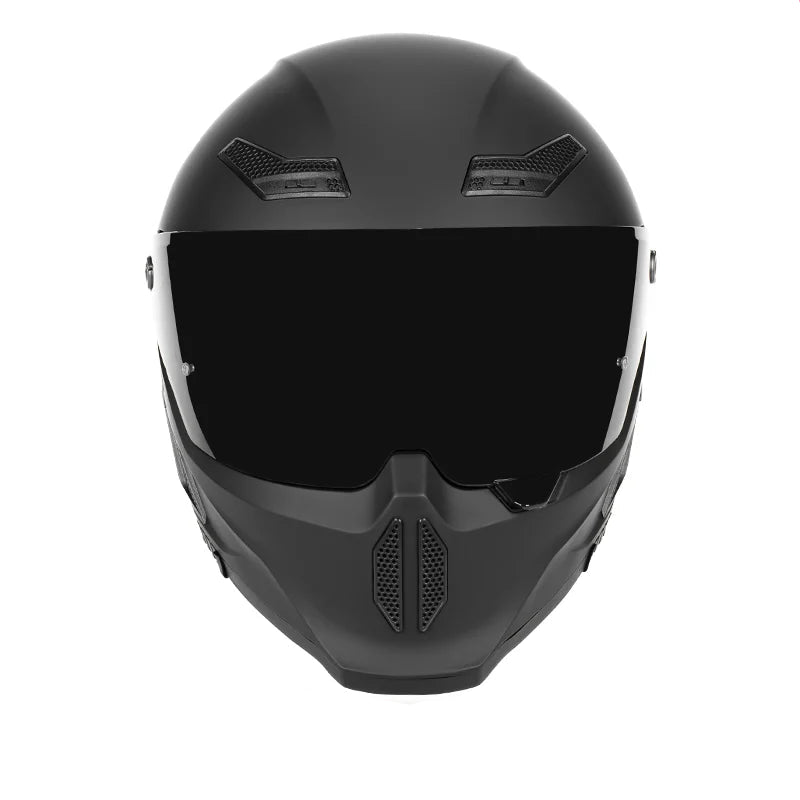 Motorcycle helmet matte black with reserved Bluetooth slot DOT certified sun protection breathable