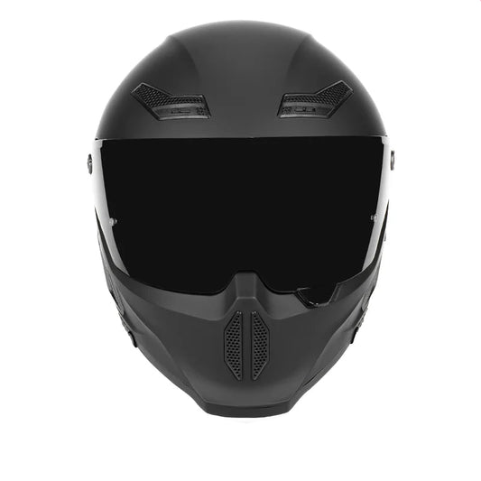 Motorcycle helmet matte black with reserved Bluetooth slot DOT certified sun protection breathable