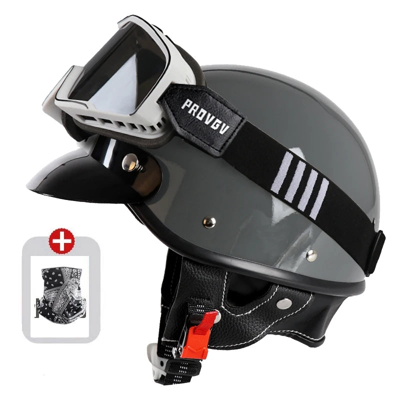 Japanese retro motorcycle half helmet cruise motorcycle helmet safety helmet Color 3 with 2 China