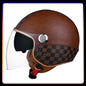 Motorcycle Helmet Handmade Leather Men Women Open Face Helmet Double Visor Jet Helmets TYPE I CHINA