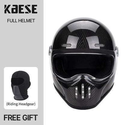 Full Face Helmet Vintage Red Sleek Design Lightweight Construction DOT ECE Certified Ideal 3K Carbon CHINA