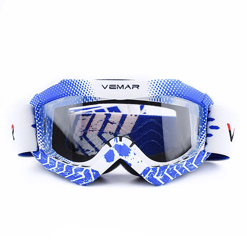 Vemar Motorcycle Glasses Kids Child Motorbike Racing Goggles MX MTB Off-Road Dirt kid Bike For motocross Helmet gafas Blue White