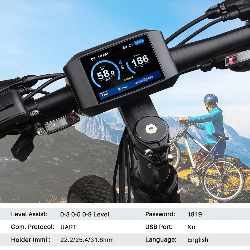 BAFANG Ebike Color Display for BBS01B BBS02B BBSHD 860C P850C 500C DPC18 C965 36V 48V 52V UART Mid-Drive Meter