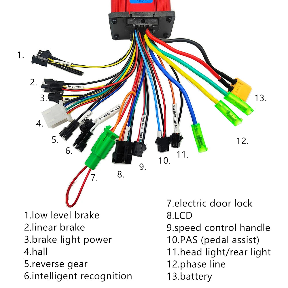 24V 36V 48V 60V 350W 250W 20A Motor Controller E-bike/Electric Scooter Brushless Speed Controller and LCD Display