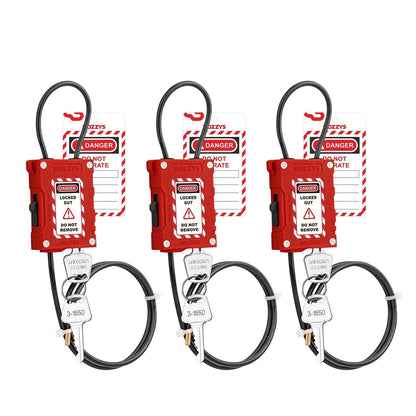 BOZZYS Industrial Adjustable Cable lockout Padlock Safety padlock with 4MM Diameter Cable Plastic lock body CHINA