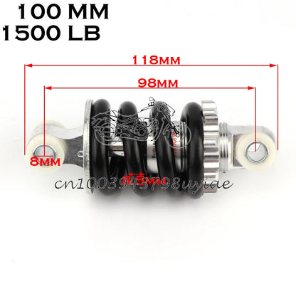 100MM 125MM 150MM 180MM 190MM 200MM Rear Suspension Shock for 47cc 49CC Super Minimoto ATV Quad electric scooter Pocket Bike 100mm-1500LB
