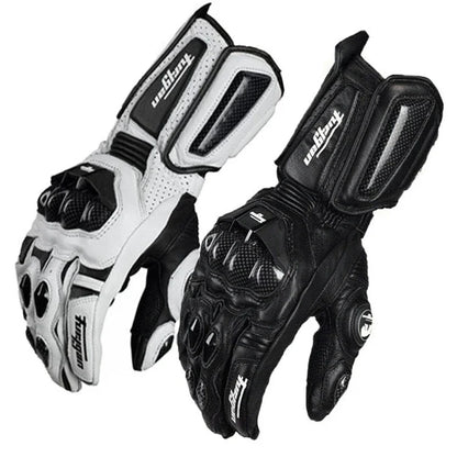 Motorcycle Leather Carbon Fiber Gloves - Windproof Protection for Riders