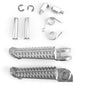 Areyourshop Motorcycle Front Foot Peg Footrest For Yamaha YZF R1 1998-2014 R6 1999-2014 R6S 2003-2008 2004 Aluminum Motor Pegs Silver
