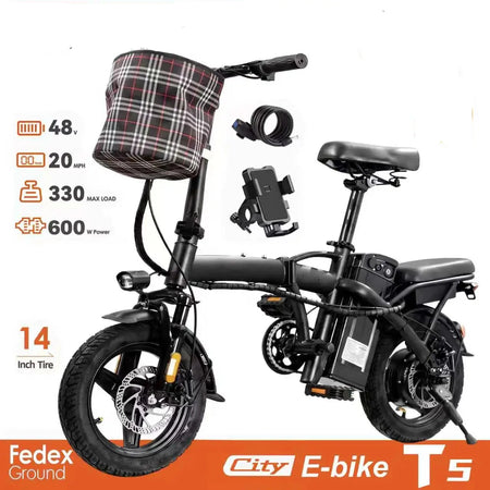 T5 14-inch folding electric bike main view.