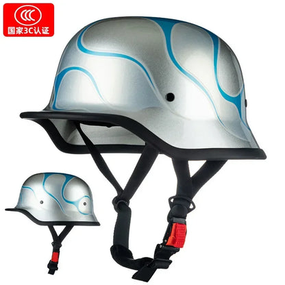 Motorcycle Helmet Male Summer Soldier Helmet Retro Cruise Half Helmet Electric Car Female Four Seasons style12 China