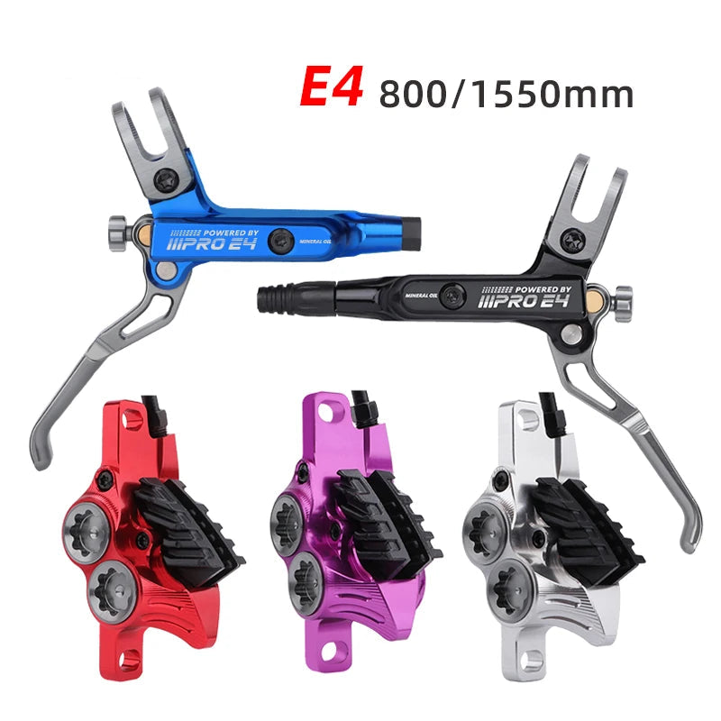 IIIPRO E4 Mountain Bike Hydraulic Brake 800/1550mm Front Rear Brake Cooling 4 Piston Oil Pressure AM DH E-bike MTB Disc Brake
