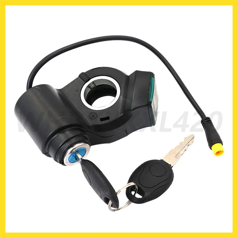 Electric Scooter Thumb Throttle Voltmeter Digital Voltage Display Switch Power with Key Lock Bike Finger Thumb Throttle dropship