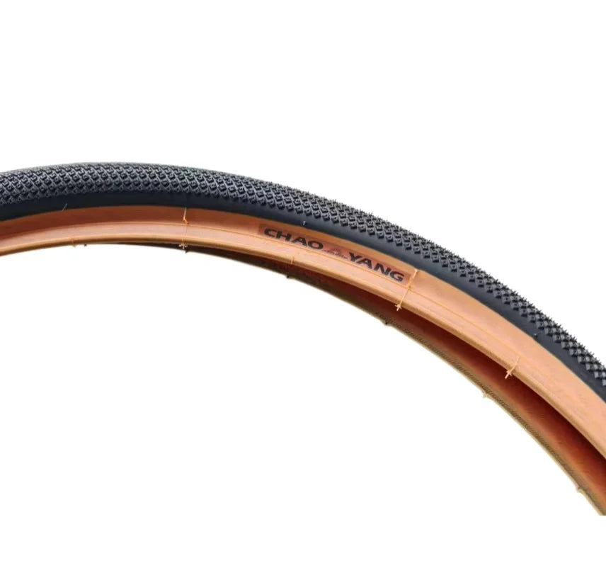 CHAOYANG 700C Gravel Bike Tyre – Anti-Puncture Retro Brown Edge Road & Cross-Country Bicycle Outer Tire (700x30C / 32C / 35C / 38C / 40C)