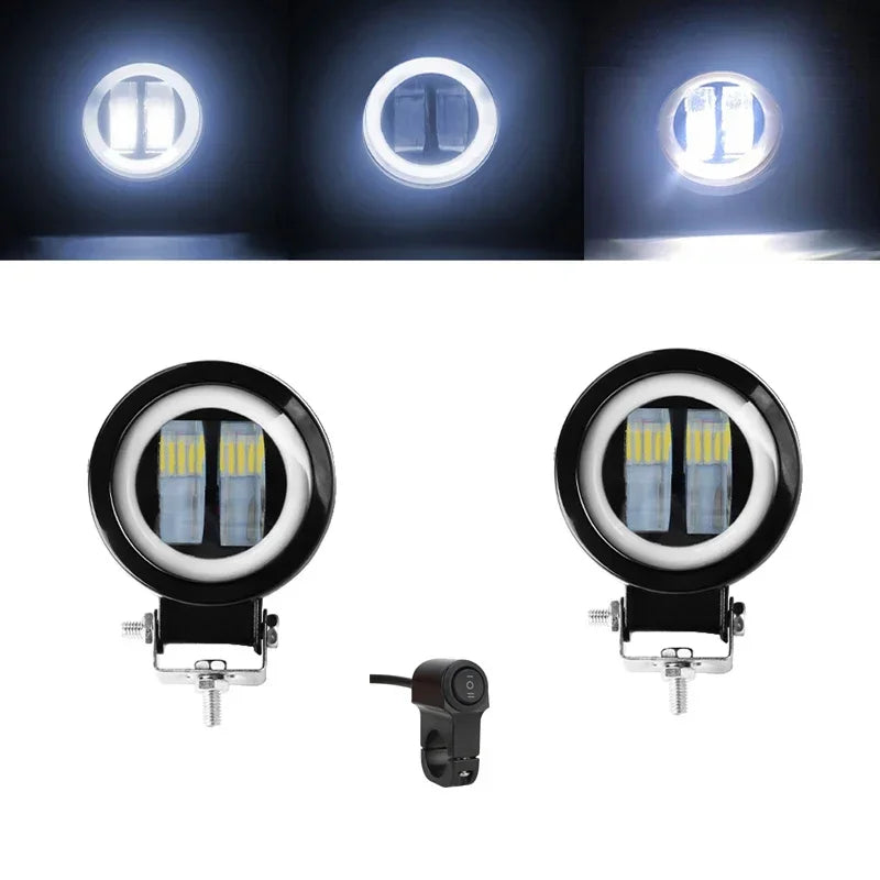 3INCH 20W Motorcycle LED Angel EyeWork Light Bar spot Lamp Offroad carBoat Truck SUv Pickup 12V 24V DrivingFog Lamp Headlight