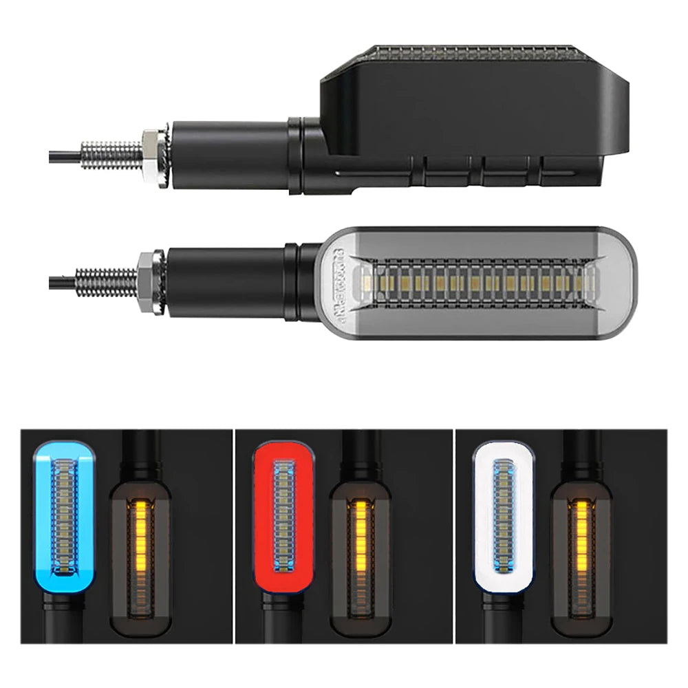 2Pc Turn Signal LED Light Motorcycle Stop Signal DRL Flowing Water Flashing 2 in 1 Blinker Tail Accessory Lamps New