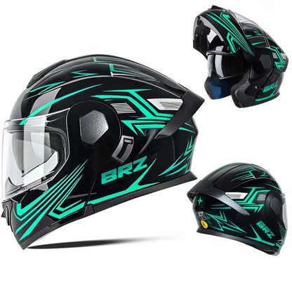 DOT Certified ABS Flip-Up Helmet - Lightweight & Compact, Round Smooth Design for Men/Women
