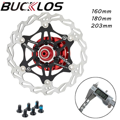 BUCKLOS Bicycle Disc Brake 160/180/203 Bike Floating Rotors Stainless Steel Mountain Bike Brake