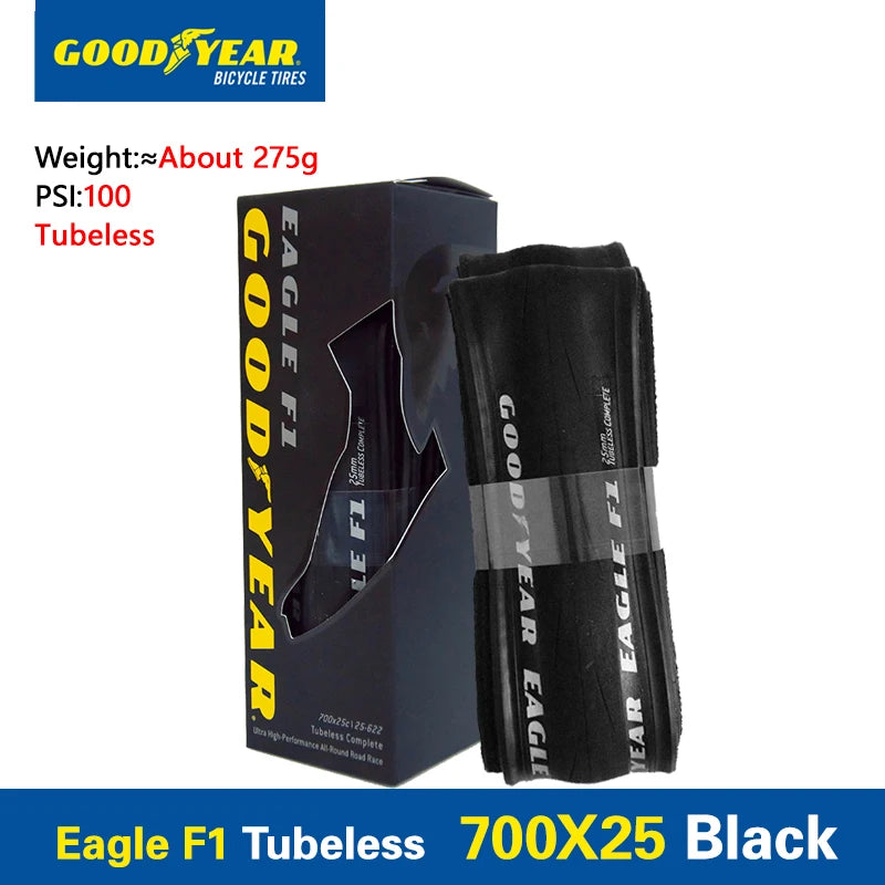 Goodyear Bicycle Tires Eagle F1 Supersport 700x28C Tubeless/Tube Road Bike Tire 700x30/32C Foldable Gravel Cycling Tire Parts F1-700x25C-Black-TLR Foldable China