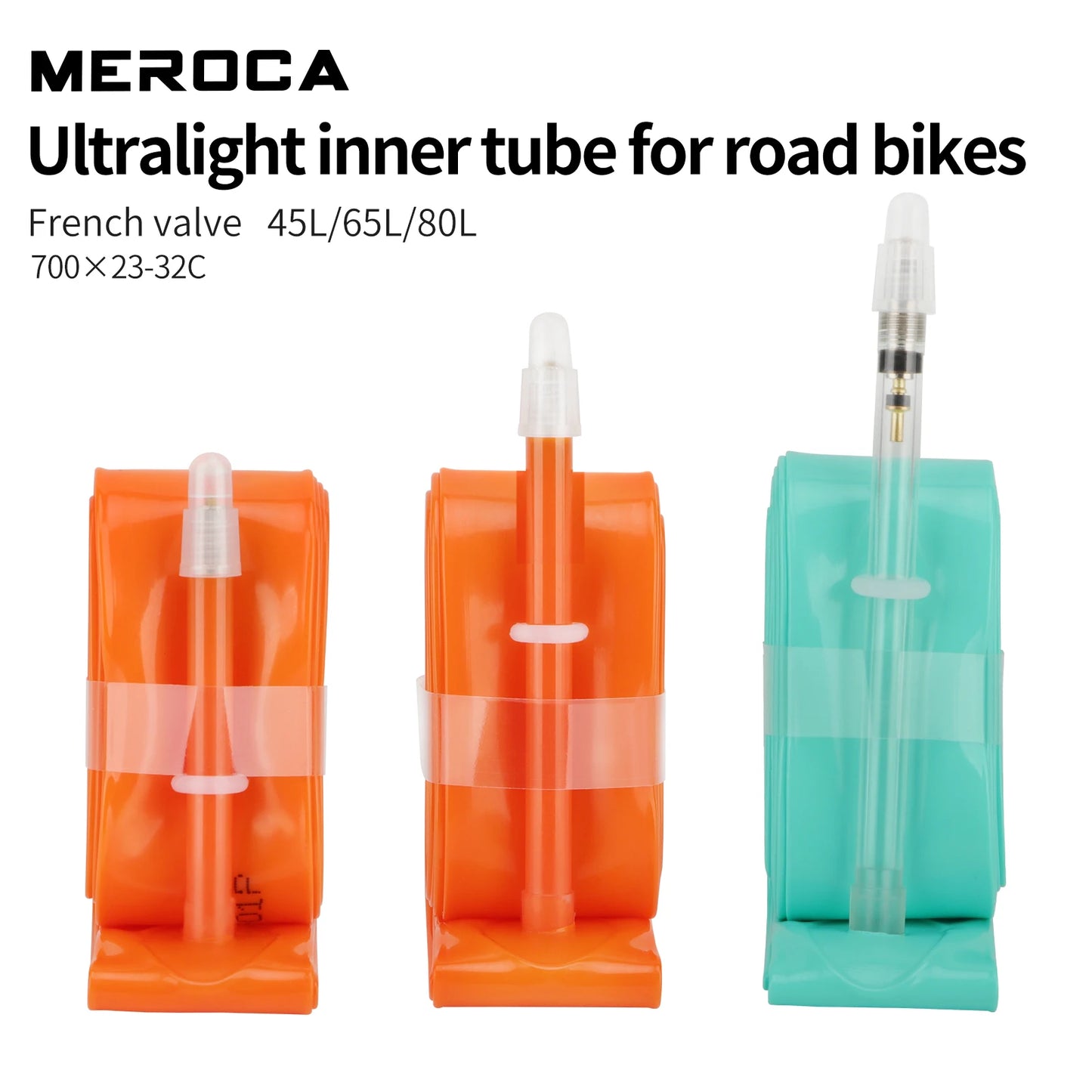 MEROCA Road Bike TPU Inner Tube 700x23-32C FV 45L/65L/80L Ultra-light Road Bicycle Inner Tube