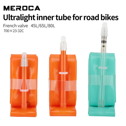 MEROCA Road Bike TPU Inner Tube 700x23-32C FV 45L/65L/80L Ultra-light Road Bicycle Inner Tube