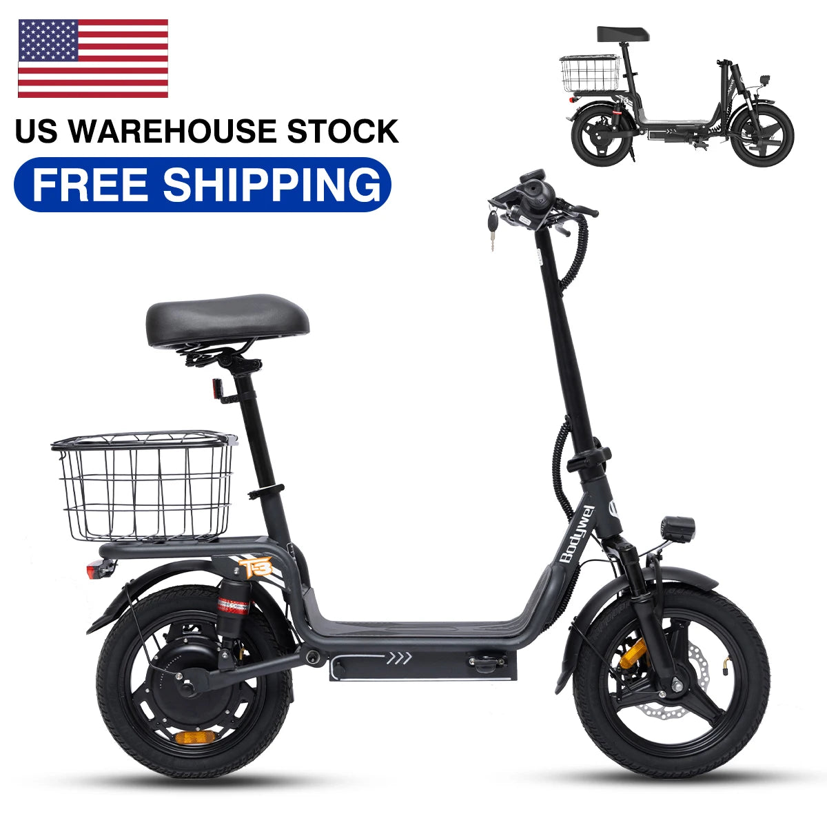 Side Profile of Bodywel T3 Electric Scooter