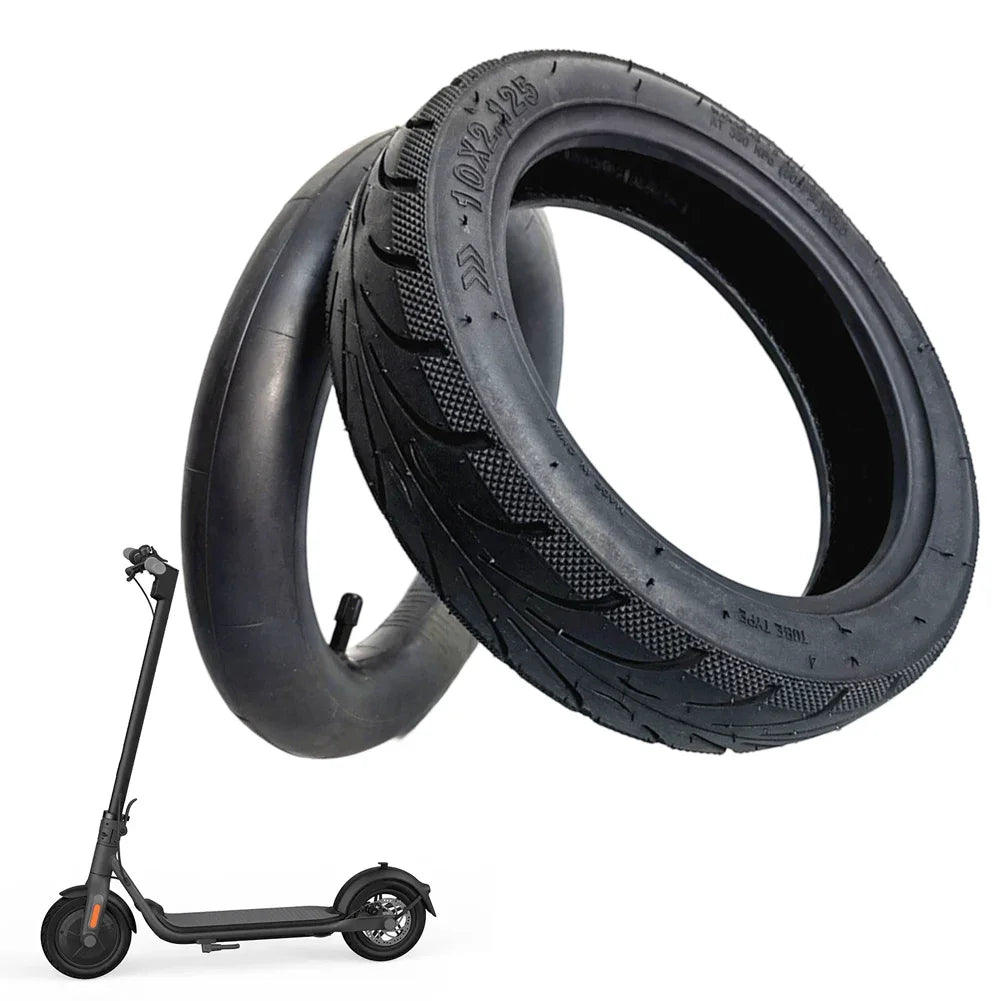 Side profile of heavy-duty black rubber scooter tire for Ninebot F-series